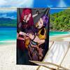 1pc KPop Demon Hunters11 Beach Towel, Beach and Seaside Swimming Pool Equipment, Fashion Pattern, Rectangular, Travel Essentials