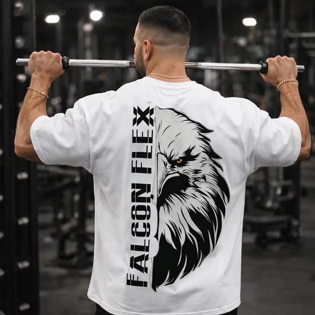 

Eagle Cotton TShirt Athletic Streetwear White Men Fitness Muscle Fit Shirt - Men s Summer Cotton Graphic Tee S разноцветный
