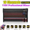 110V 6/8/12/16 Channel Audio Mixer 6 Music Modes USB Bluetooth Mixing Console Amplifier Computer Playback Phantom Power Effect