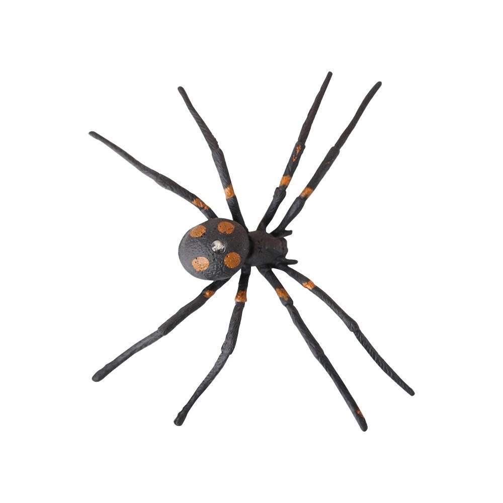 Halloween LED Luminous Spider Prank Toy - Realistic Black Plastic with Eyeball Light