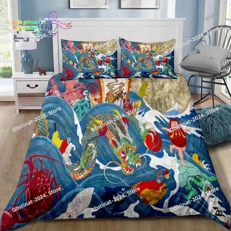 Japanese Style Scenery Art Bedding Set Single Twin Full Queen King Size Bed Set Adult Kid Bedroom 3D Print Bedding Gift