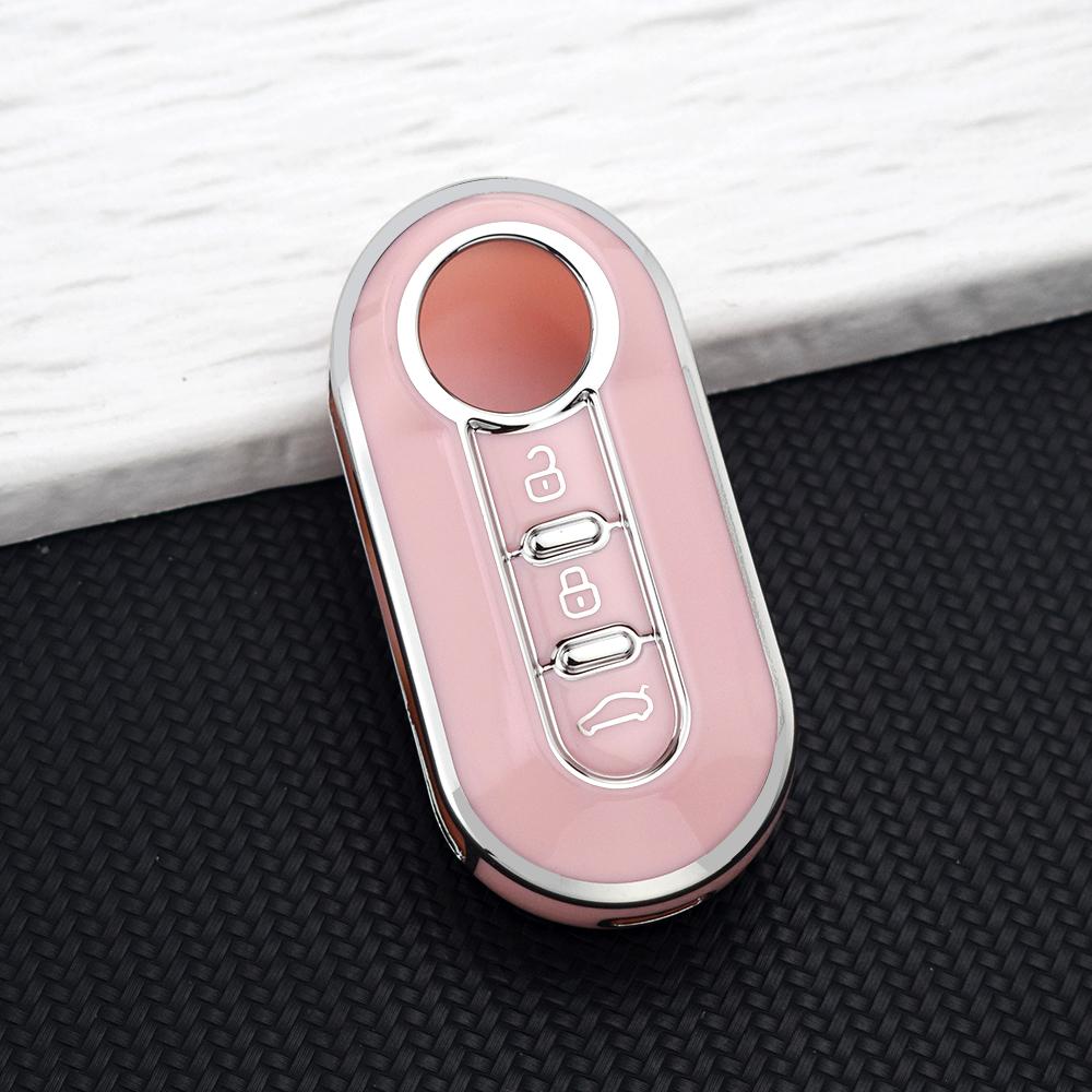 Car Key Case for FIAT Panda 500 Punto Ducato Lancia Musa Citroen Jumper Peugeot Boxer TPU Flip Cover Keychain Auto Accessories