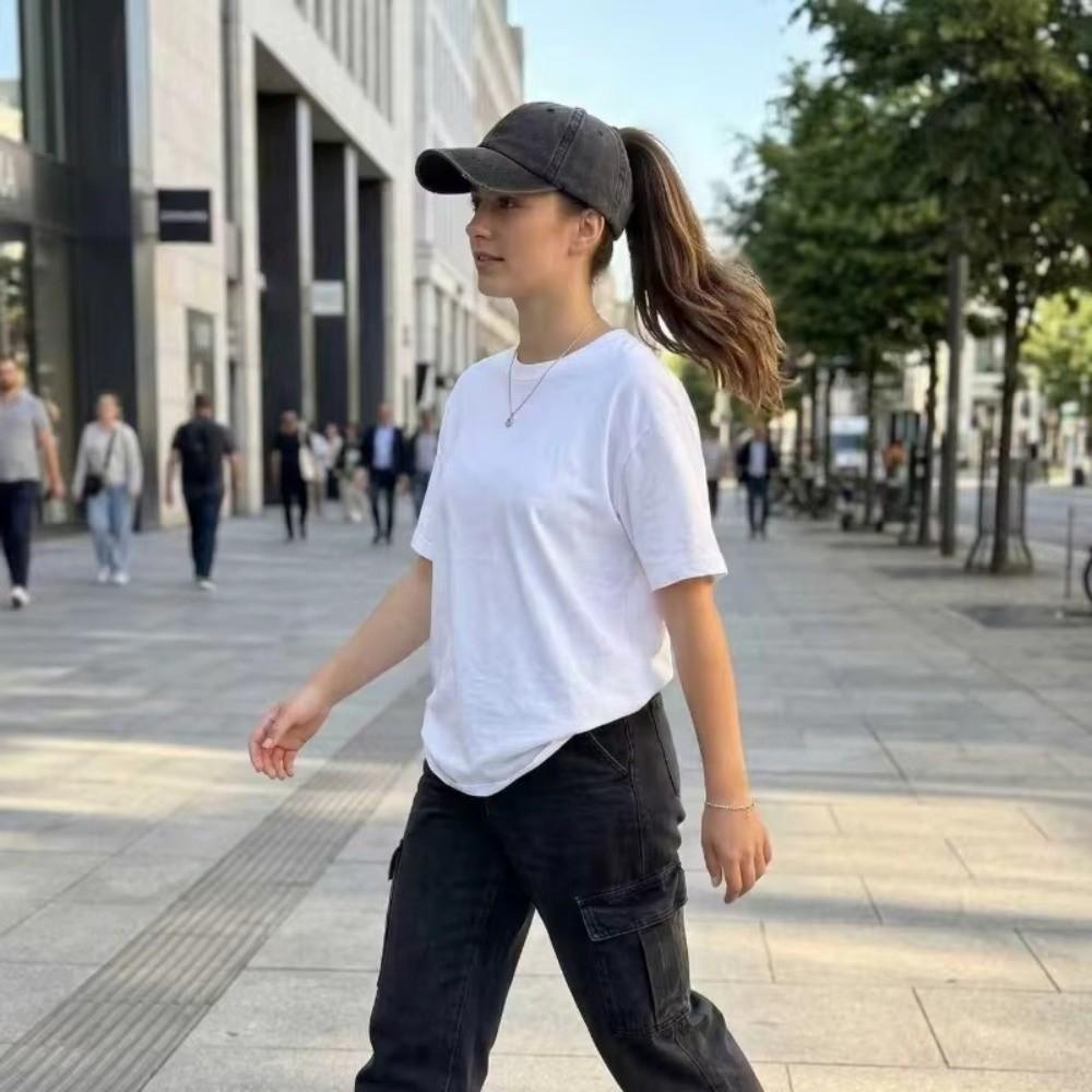 Hip Hop Empty Top Hat Adjustable Sun Protection Peaked Hat Vintage Washed Baseball Cap  Outdoor