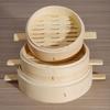 Double-Handled Bamboo Xiaolongbao and Mantou Steamer Rack with Tiered Shaxian Baozi Compartments.