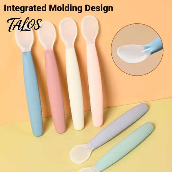 Baby Shower Gift for Infants Silicone Feeding Spoon, Soft Non Slip Training Utensil, Easy BPA Free Utensils Cleaning Complementary Spoon And Toddlers