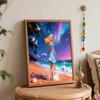 Disney Alice Beach Painting Kit Decoration Classic Style Home Decor, Vibrant Aurora Ocean Starry Night Scenery DIY Art Supplies Gift