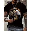 Men'S Heavyweight 180Gsm T-Shirt - Bold Eagle Graphic Tee, Black Shirt for Everyday & Formal Wear - All-Season Casual Streetwear Essential,