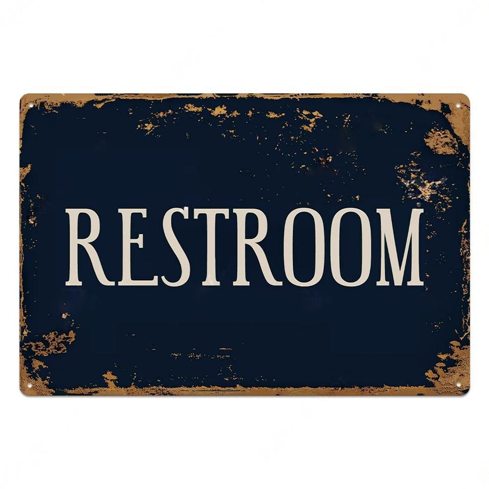 Toilet Sign Vintage Funny Metal Posters Tin Sign WC Lavatory Toilettes Wall Art Bathroom Restroom