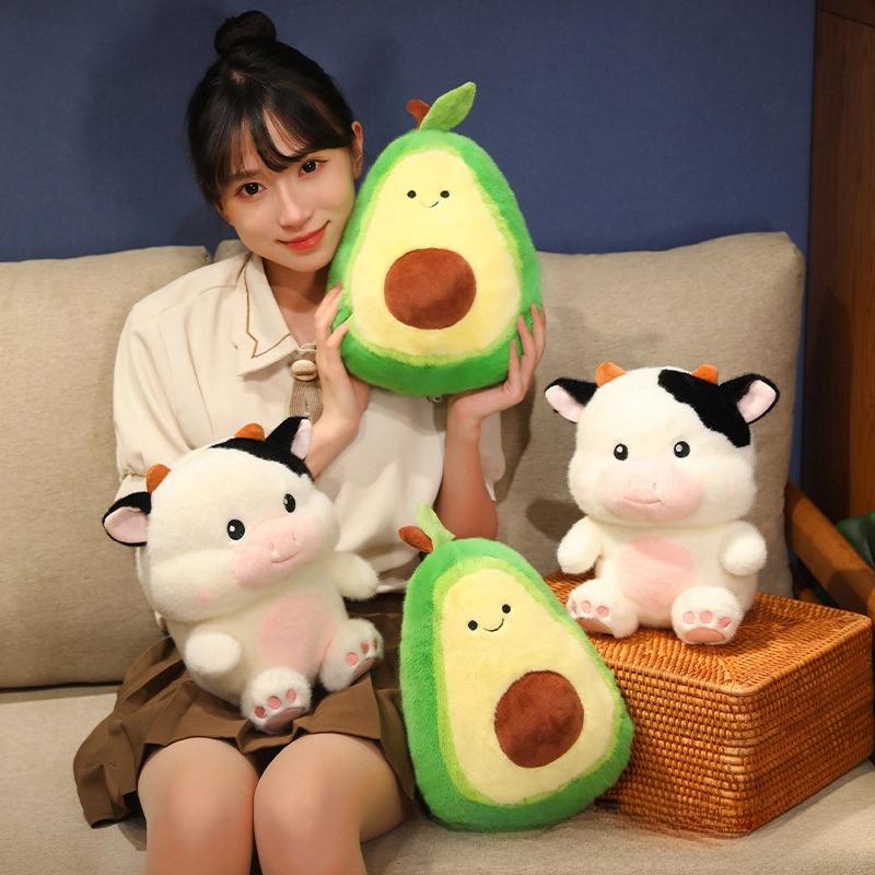 Transfiguration Avocado Dairy Cattle Plush Toy Sofa Pillow Room Decoration Gift