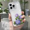 Purple Embroidered Ball Pattern Transparent Phone Case Suitable for iPhone 17 16 15 14 13 12 11 Pro/Max/Plus Anti Drop