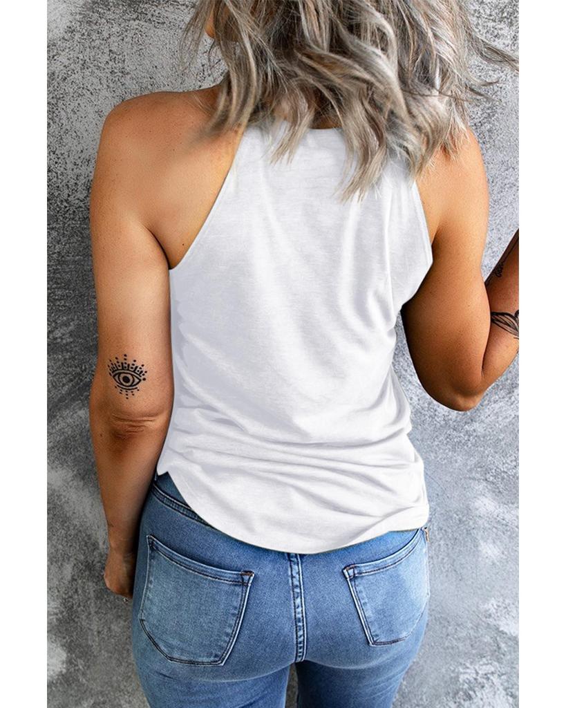 Azura Exchange Distressed American Flag Print Graphic Tank Top