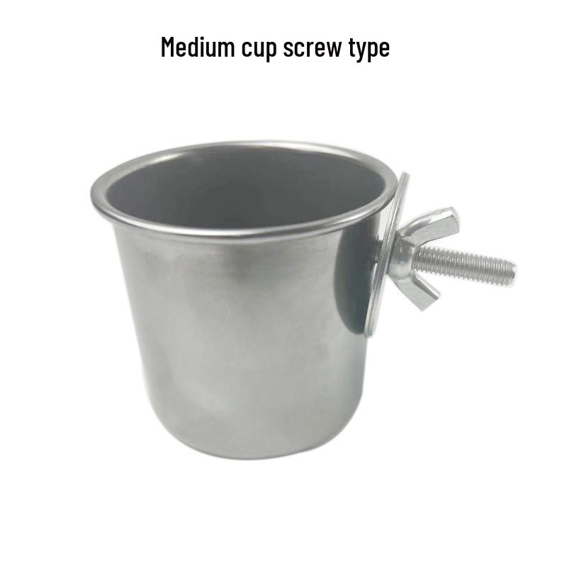 Bird Food Cup: Stainless Steel Feeder for Parrots, Mynas, Starlings, and Small Birds (Shipping Fee Adjusted Post-Order)