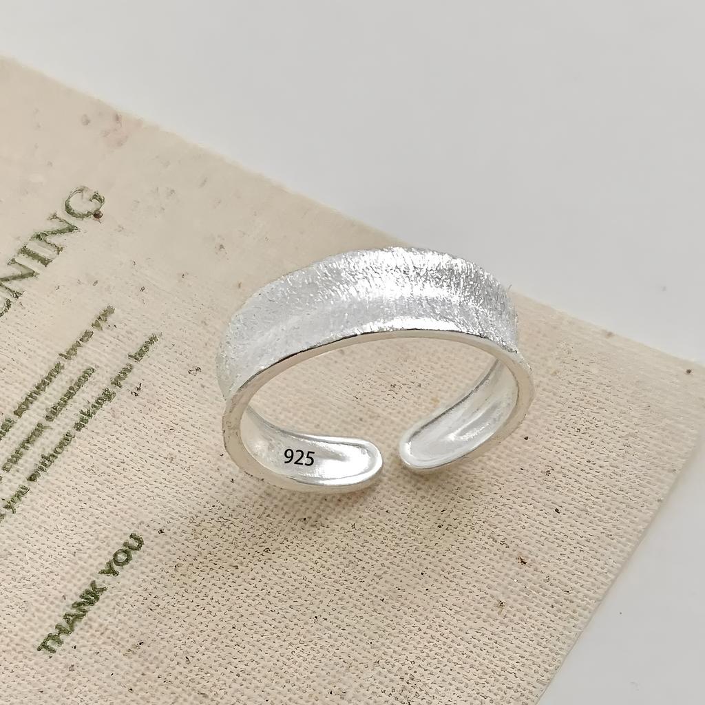 925 Silver Flower Lace Ring Korean Fashion Opening Inlaid CZ Adjustable Rings Valentine's Day Gift