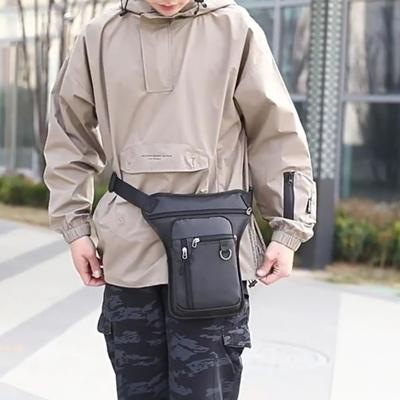 Men Fanny Pack Adjustable Leg Side Bag with Multiple Pockets Large Capacity Waist Pouch for Motorcycle Cycling Traveling