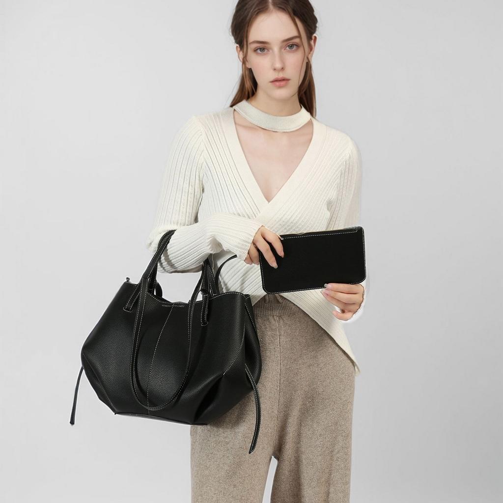 2025 Summer New Fashion Handbag, Niche Large Capacity Tote Bag, High-end Single Shoulder Crossbody Shopping Bag