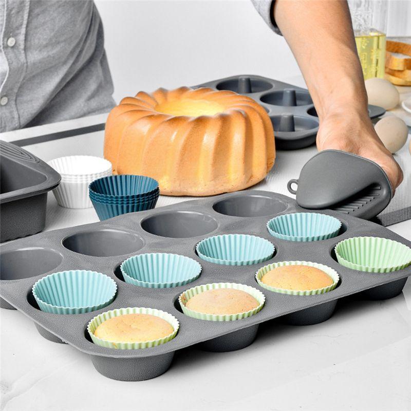 Good-Silicone Baking Cups, Reusable Cupcake Liners,48 Pack Cake Molds, Standard Size Muffin Liners, Dishwasher Safe