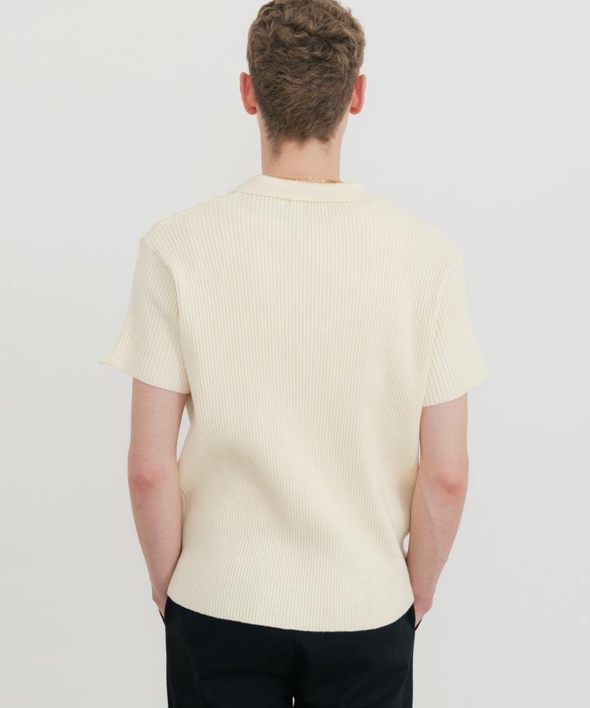 SSIN AND LEE Lounge Half Knit Polo Shirt Cream