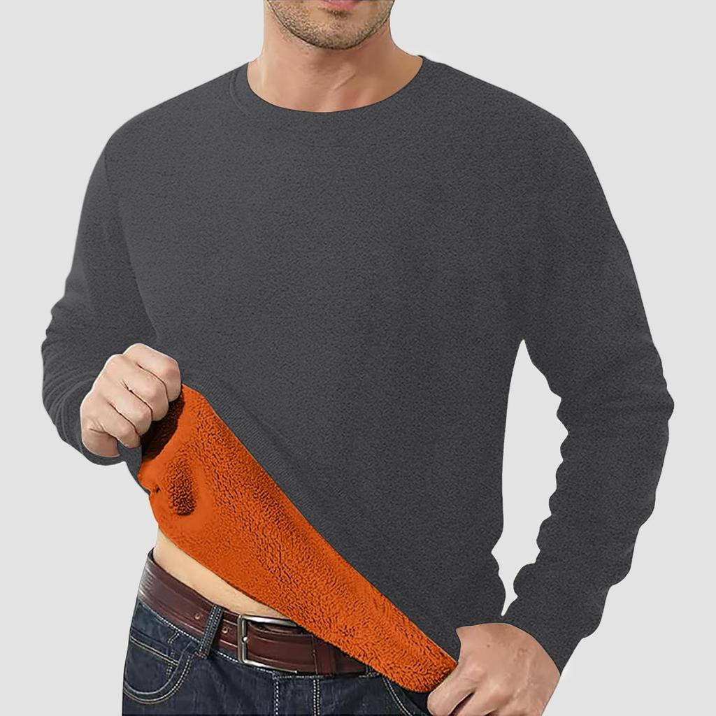 Men's Lined Sweatshirts Premium Heavy-weight Fleece Pullover Thick Thermal Sweatshirts