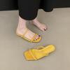 With Skirt Square Toe Slippers Women's Beautiful Suede Small Slope and Cool Slippers