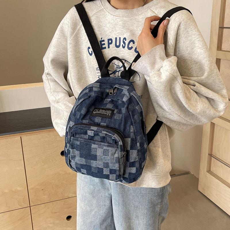 Рюкзак в клетку с клетчатым принтом — фото 3