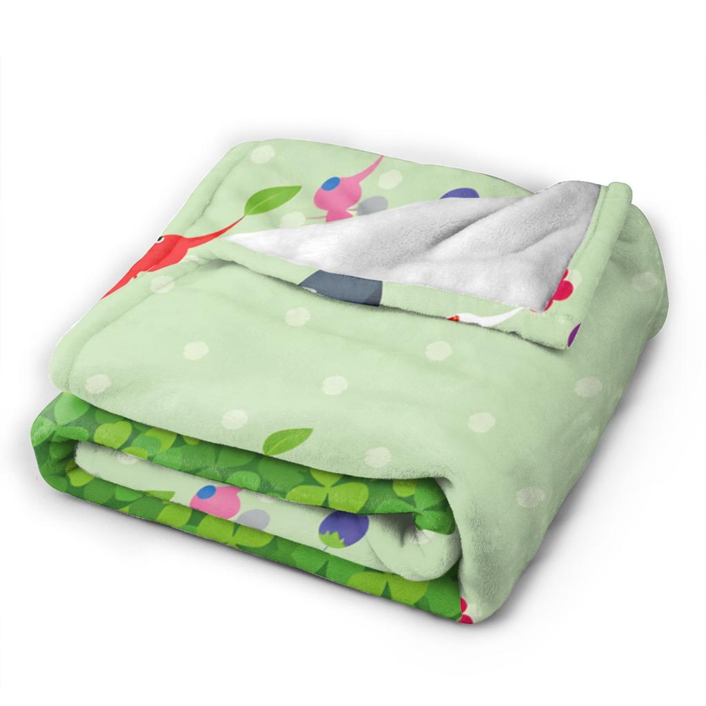 Cozy Friendly Alien Flora Pikmin Blanket Warm Funny Plush Throw Blanket For Kids Living Room Flannel Bedspread Bed Cover
