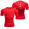 Men Short-Sleeve Compression T-Shirt Breathable Quick-Drying Elasticity Spider Bleach Print Running Cycling Gym Workouts Shirts