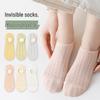 Women's Breathable No-Show Ankle Socks - Solid Color, Cotton, Odor-Resistant, Lightweight, Mesh Design for Spring/Summer