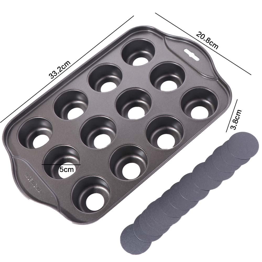 Carbon Steel Cheesecake Pan 12 Grid Cupcake Mold Bakeware Muffin Pan Bakery