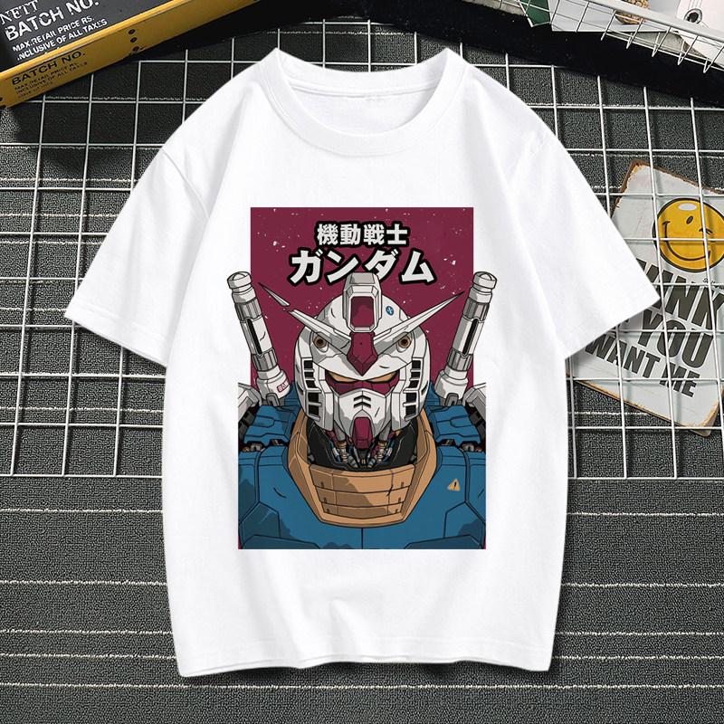 Mobile Suit Gundam Anime TShirt for Men Women Kids Classic Robot Graphic Casual Cotton Short Sleeve Streetwear Top