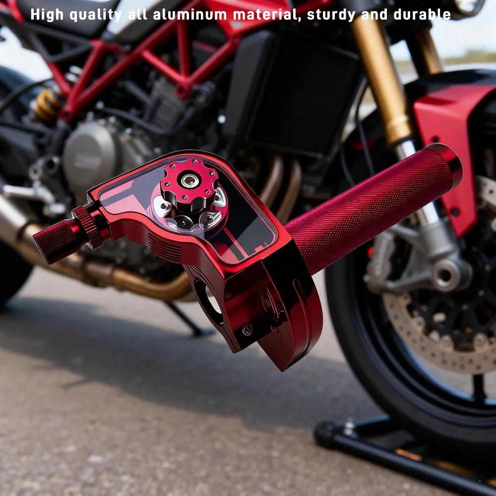For ATV Quad Bike Motocross Moped Scooter Bike CNC Aluminum Parts 7/8" 22mm Universal Motorcycle Accelerator Throttle Twist Grip,Red.