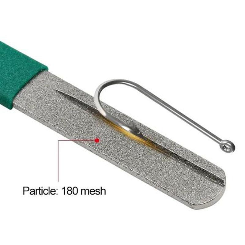 Portable Diamond Stone Fish Hook Diamond Sharpener Knife Sharpen Tools Hook Whetstone Keychain for Outdoor Fishing Accessorie