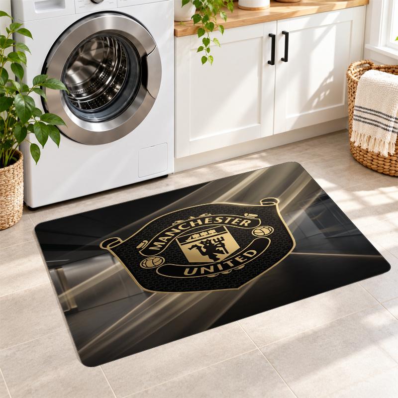 Flannel Kitchen Mat Manchester United FC Soft Area Rug Non Slip Floor Carpet Home Decoration