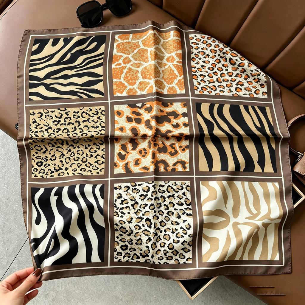 Hong Kong style burgundy printing waist silk scarf belt jeans waist accessories new square scarf fart curtain waist seal