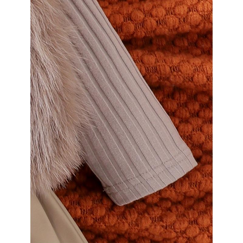 Winter Warmth Outfit Set - Elegant Beige & Brown Plaid Pleated Skirt Dress with Long Sleeve Blouse & Fluffy Bow Vest, Machine Washable Cozy Sweate