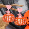 European & American Halloween Acrylic Pumpkin & Ghost Earrings - Exaggerated Cartoon Accessories for Women
