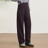 Women's Off-White Cashmere Wide-Leg Wool Pants - Autumn/Winter 2025, Cropped, Thickened, Loose Fit, Fleece-Lined, Straight-Leg Style.