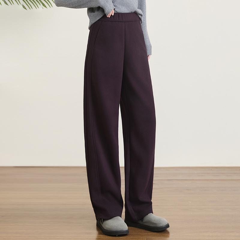 

Women s Gray Wool Wide-Leg Cashmere Pants: Autumn/Winter 2025 Velvet-Lined Cropped Straight-Leg 26/S (85-95kg)