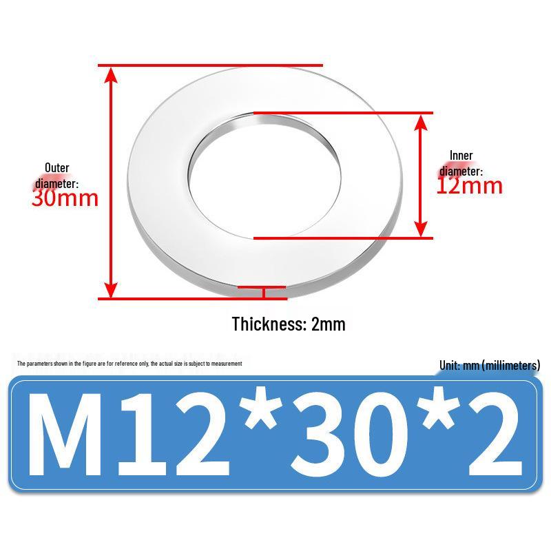 Jin Juntai Thick & Thin Stainless Steel Flat Washer, Round M10-M36