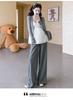 Maternity Spring Chic Camisole Cardigan & Wide-Leg Pants Set - French Elegant Style