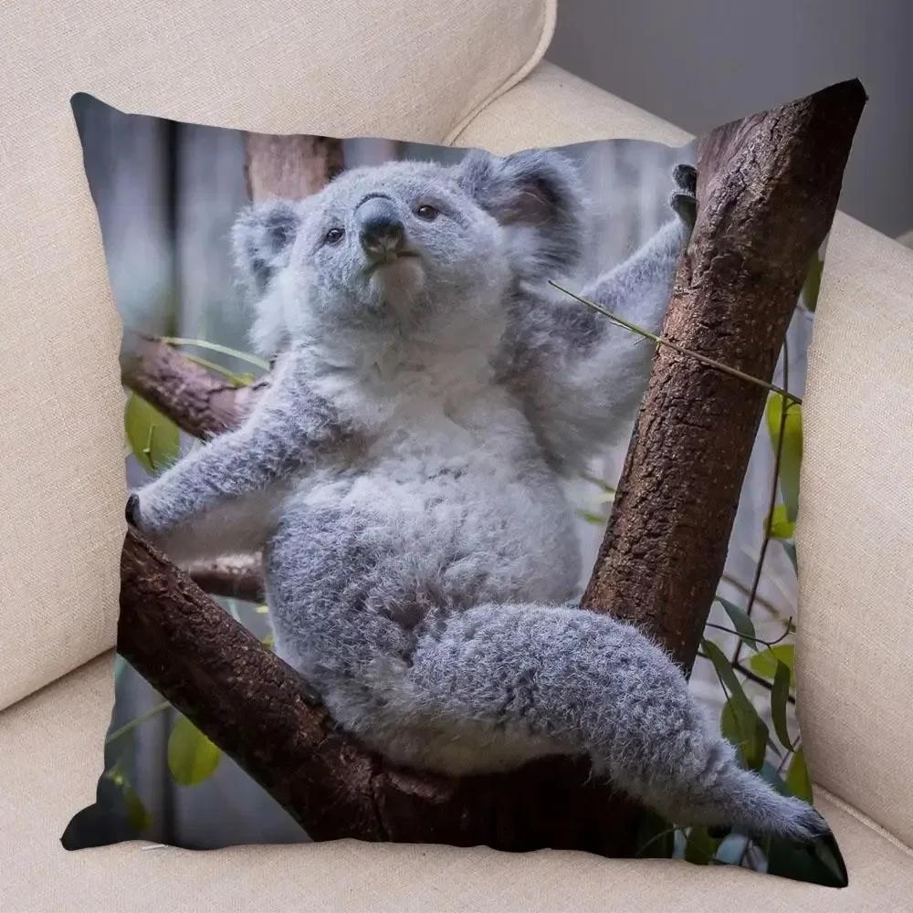 Cute Australian Koala Pillowcase Modern Home Bedroom Living Room Sofa Cushion Cover X Peach Skin Pillowcase