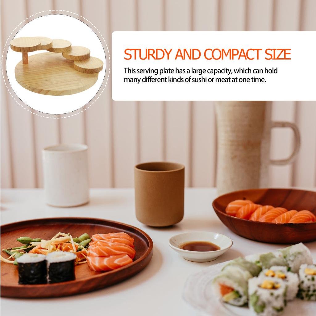 Sushi Boat Serving Tray Plate Rotating Wood Appetizer Plates Dinner Japanese Dishes