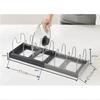 1Pcs Expandable Stainless Steel Pot Lid Organizer Rack Pan Lid Holder Kitchen Cookware Organizer For Lids Plates Cutting Board