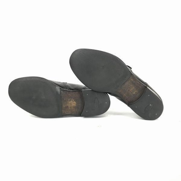 Made In Japan SCOTCH GRAIN Genuine Leather Goodyear Welt Wingtip Monk Strap Shoes Men's 26.0 Black(USED)