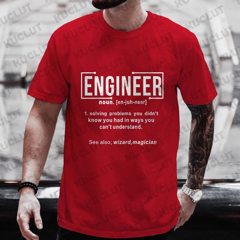 Funny Engineer Slogan Pattern Print Men Oversized T-shirt Harajuku Graphic Tee Summer Men's Clothes Outfits Fashion Trend Tops
