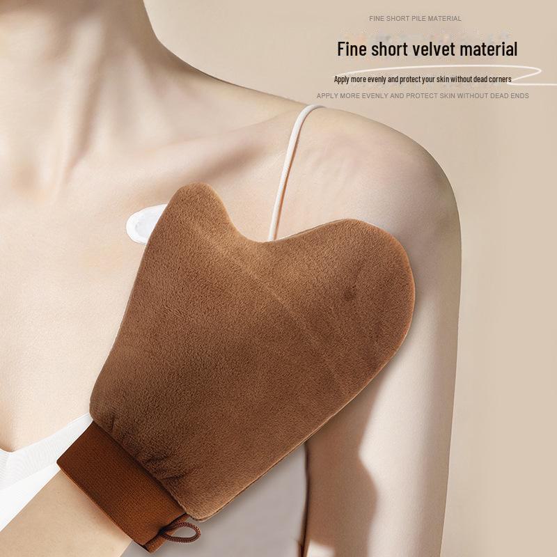 Cross-Border Tanning Glove: Flocked Tool for Sunscreen, Lotion, Oil, and Massage Application