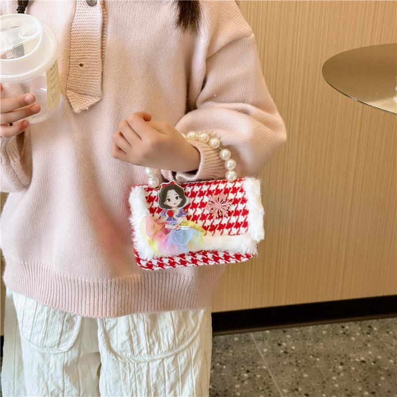 Butterfly Knot Stylish Girls Handbag Pearl Shoulder Bag For Children With Design Cute