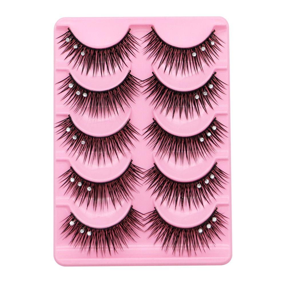 

Women Beauty Handmade Eye Extension False Eyelashes Thick Long Eye Lashes Diamond Manga Lashes
