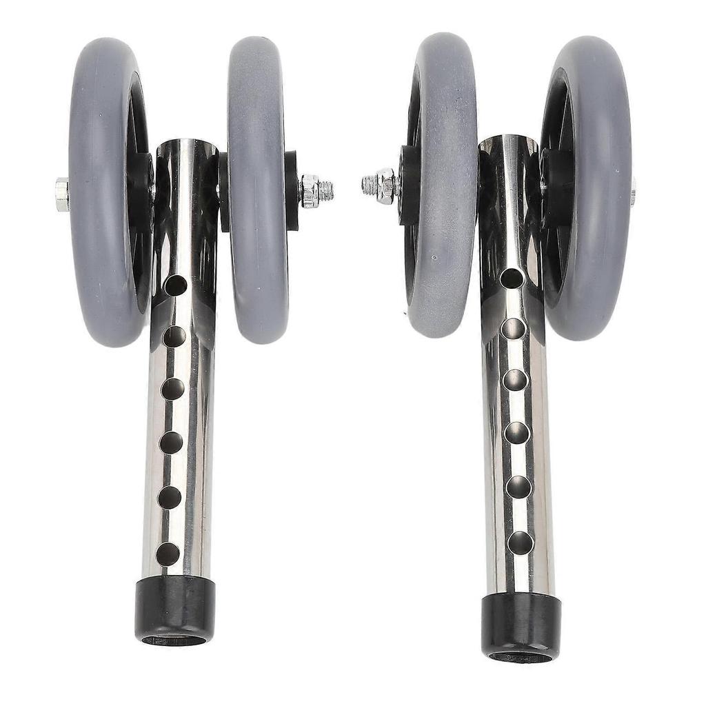 2 Pcs Walker Replacement Wheel 6 Gear Height Adjustable Smoothly Rolling Rollator Wheel Legs