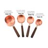 Gold-Plated Stainless Steel Measuring Cups & Spoons Set with Acacia Wood Handles – 8 Pieces