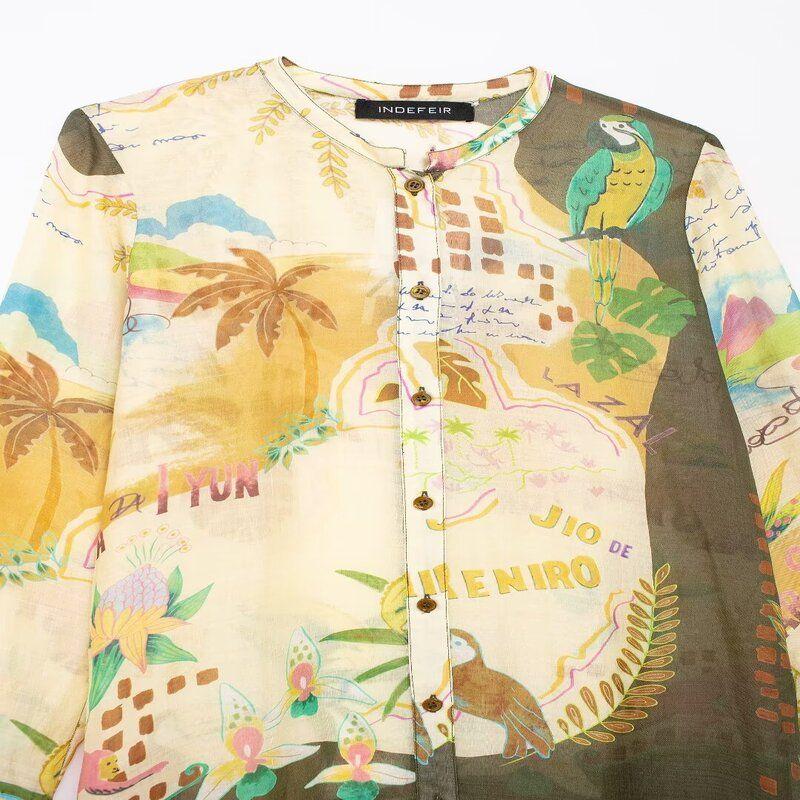 Fashion Style 2024 Summer New Arrival Women's Clothing Easiest for Match Ramie Print Waist Mid Length Long Length Dress 3475168